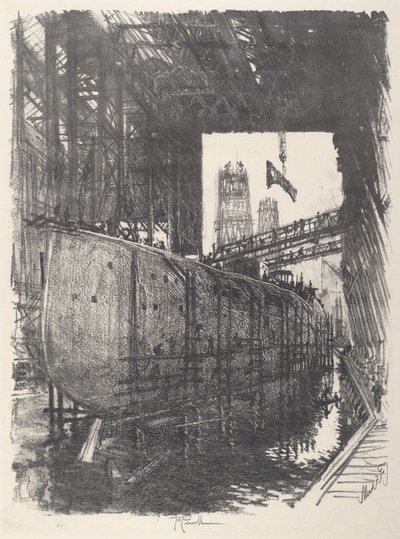 戦艦の建造 作： Joseph Pennell
