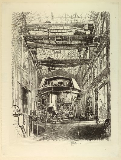 大砲塔の建造 作： Joseph Pennell