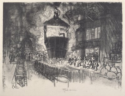 キャスティング シェル、1917 年。 作： Joseph Pennell