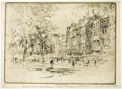 チェーン ウォーク、チェルシー 作： Joseph Pennell