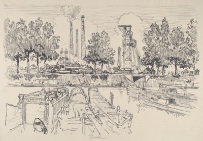 フランス、モンソーの炭鉱、1911年 作： Joseph Pennell