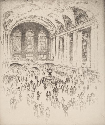 コンコース、グランド セントラル、ニューヨーク、1919 年。 作： Joseph Pennell