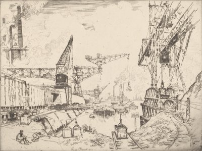 デュイスブルクのクレーン（1910年 作： Joseph Pennell