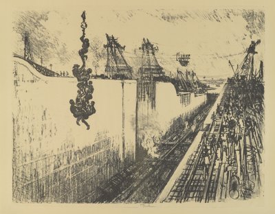 ディナータイム、ガトゥンロック、1912 作： Joseph Pennell