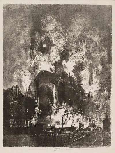 英国の戦争作品: 夜の炉 作： Joseph Pennell