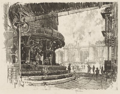 英国の戦争工作：高炉の基礎となる銑鉄を作る 作： Joseph Pennell