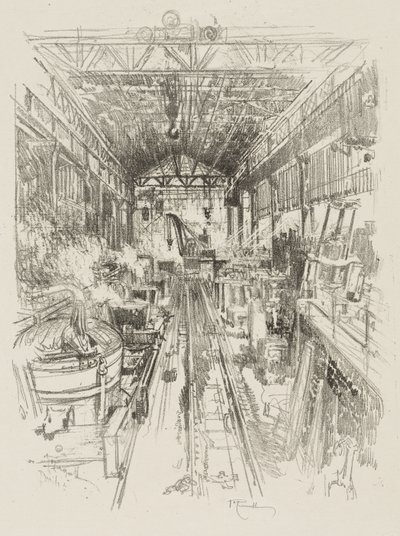 イギリスの戦争作品: 大釜 作： Joseph Pennell