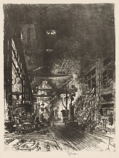 英国の戦争作品: 炉内 作： Joseph Pennell