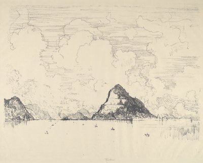 太平洋からの運河への入り口 作： Joseph Pennell