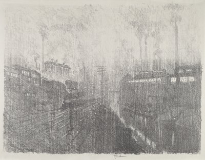 1916年、軍需国での夕べ。 作： Joseph Pennell