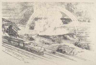 フォールズ駅、ナイアガラ 作： Joseph Pennell