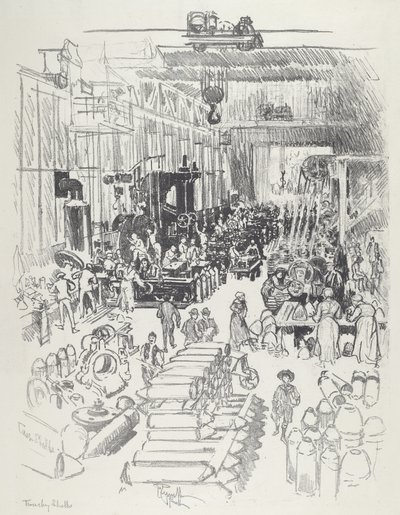 フィニッシング・シェルズ、1916年 作： Joseph Pennell