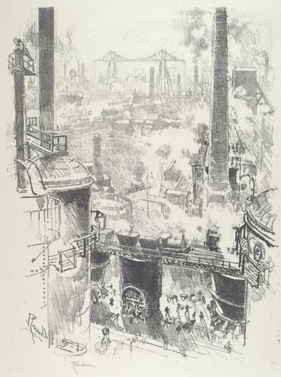 炉の頂上から 作： Joseph Pennell