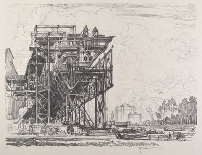 運河のガス工場、ベルリン 作： Joseph Pennell
