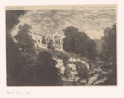 ティーズから見たエグルストーン修道院の眺め Eglistone Abbey (オブジェクトのタイトル) 作： Joseph Pennell