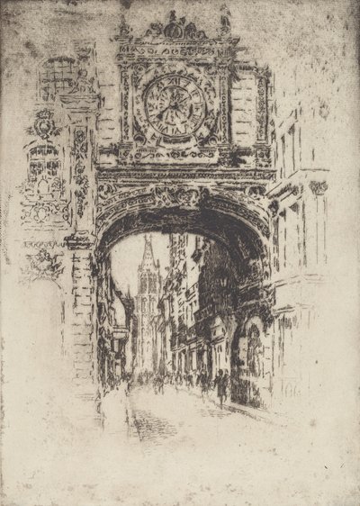 Grosse Horloge, Rouen, 1907. 作： Joseph Pennell