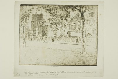 ウィスラーが亡くなった家 作： Joseph Pennell