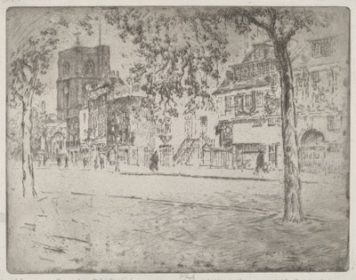 ウィスラーが亡くなった家、1904 年。 作： Joseph Pennell