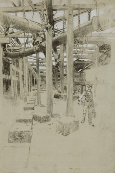 パイプの吊り方 作： Joseph Pennell