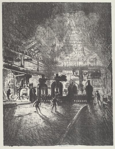 死の顎で、砲弾のローリングバー 作： Joseph Pennell