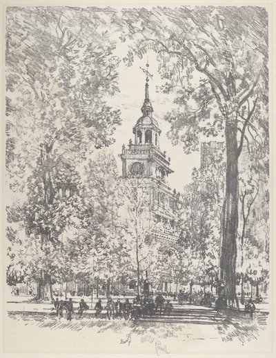 独立広場と州議事堂 作： Joseph Pennell