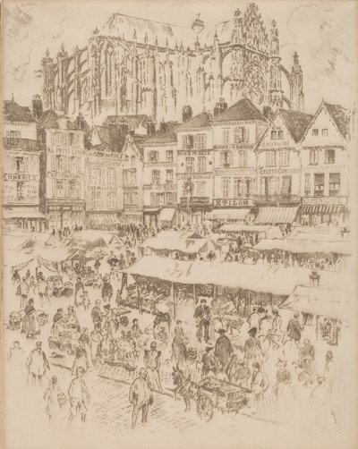 プレイス、ボーヴェ、1907年。 作： Joseph Pennell