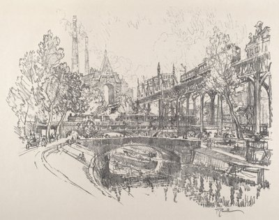 Landwehr Canal, Berlin, 1921. 作： Joseph Pennell