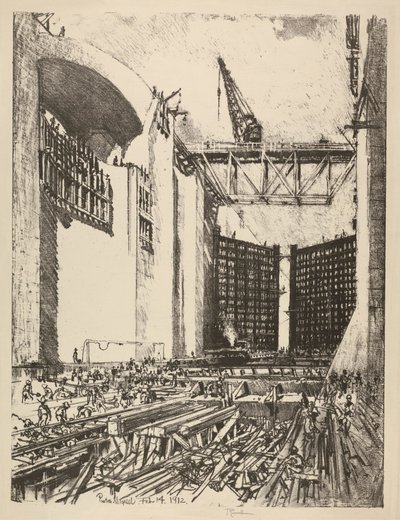 ペドロ ミゲル ロックの床の敷設 作： Joseph Pennell