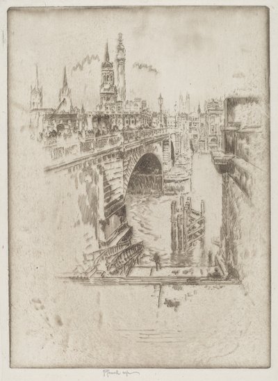ロンドン橋の階段 作： Joseph Pennell