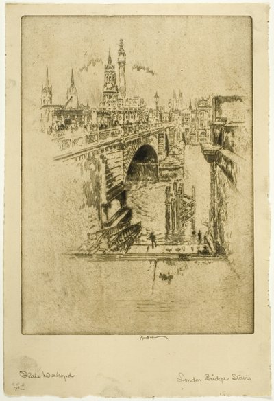 ロンドン橋の階段 作： Joseph Pennell