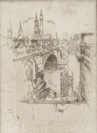 ロンドン橋の階段、1903年 作： Joseph Pennell
