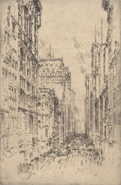 ローワー・ブロードウェイ、1904年。 作： Joseph Pennell