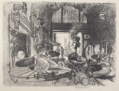 プロペラ ブレードの製造、1917 年。 作： Joseph Pennell