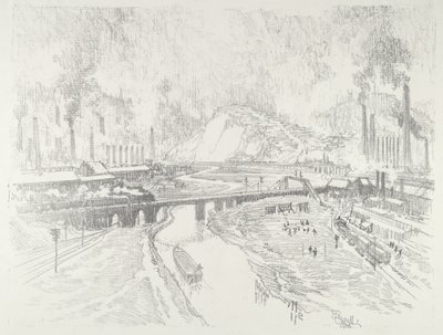 1916年、Munition Town。 作： Joseph Pennell