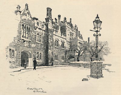 古いチャーターハウス：マスターズコート、1886 作： Joseph Pennell
