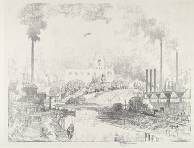 平和と戦争、1916 年。 作： Joseph Pennell