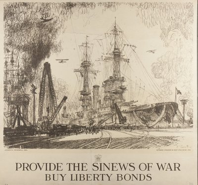 戦争の筋力を提供し、リバティ ボンドを購入する 作： Joseph Pennell