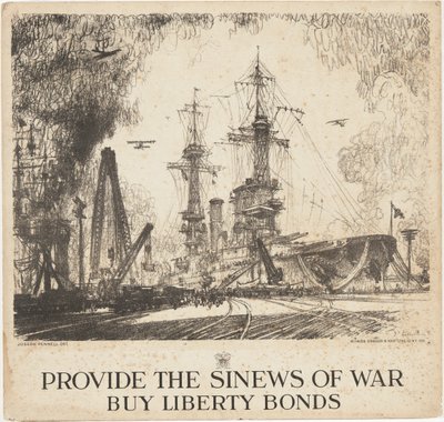 戦争の筋力を提供し、リバティ ボンドを購入する 作： Joseph Pennell
