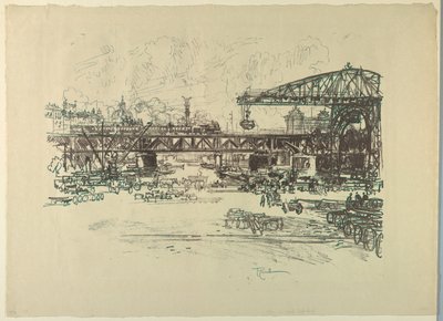 鉄道駅、ベルリン 作： Joseph Pennell