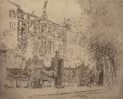 ロセッティの家、1906 年。 作： Joseph Pennell