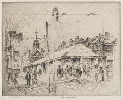 セカンドストリートマーケット、フィラデルフィア 作： Joseph Pennell