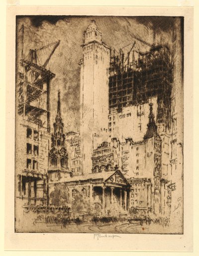 セントポール、ニューヨーク 作： Joseph Pennell
