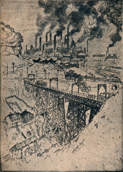 スティールエドガートムソンワークス、1909 作： Joseph Pennell