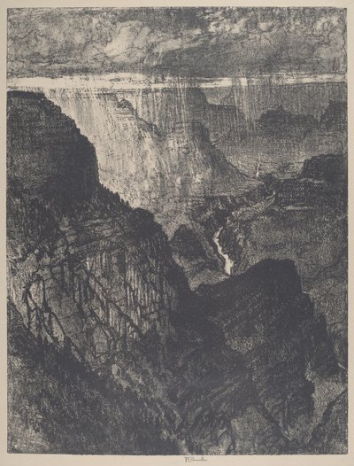グランドキャニオンの嵐（1912年 作： Joseph Pennell