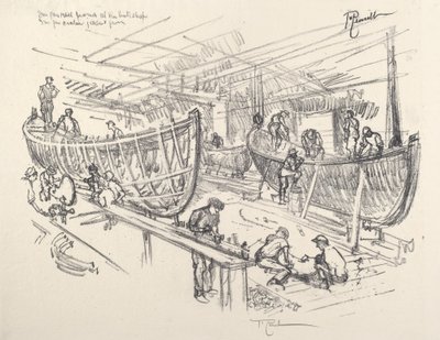 ボートビルダー、1917年。 作： Joseph Pennell
