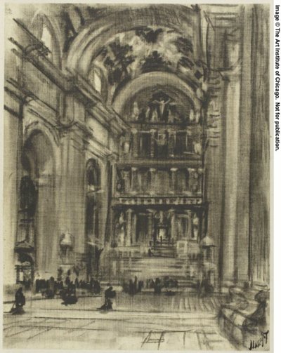 陽気なゴシック様式の回廊、トレド 作： Joseph Pennell