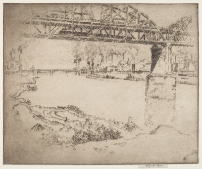 シティブリッジ、セントルイス 作： Joseph Pennell