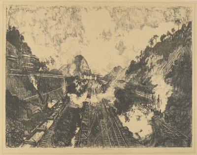カット。アンコンヒルに向かって 作： Joseph Pennell