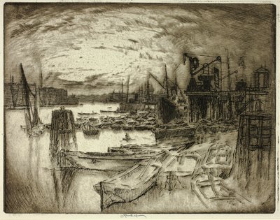 ドックヘッド 作： Joseph Pennell