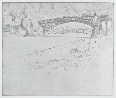 Eads 橋、セントルイス [上]、1919 年以降。 作： Joseph Pennell